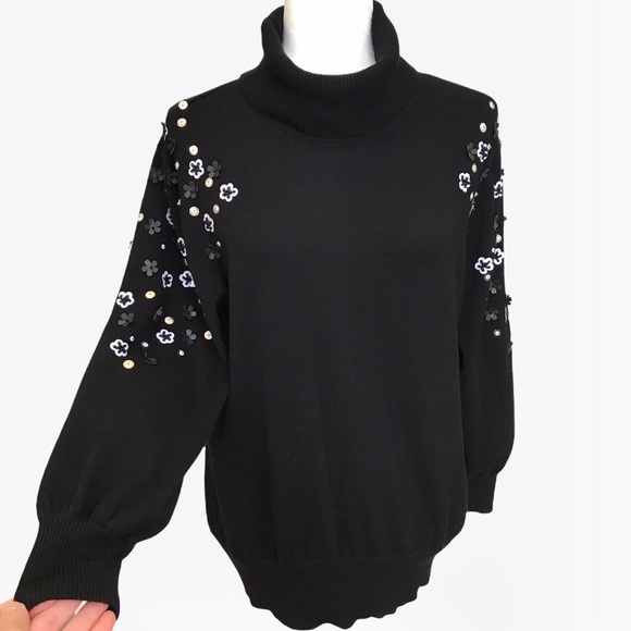 Alfani Embellished Womens Turtleneck Sweater -L/XL - Picture 10 of 17
